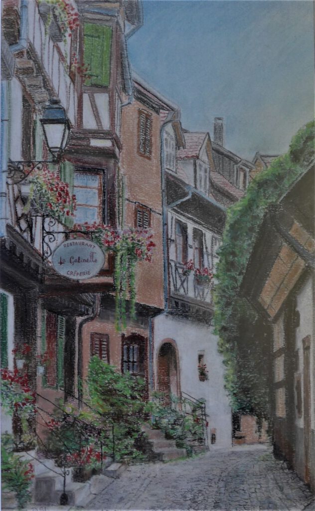 Dick Slothouwer-Straatje in Equisheim (Elzas)- zachte pastel