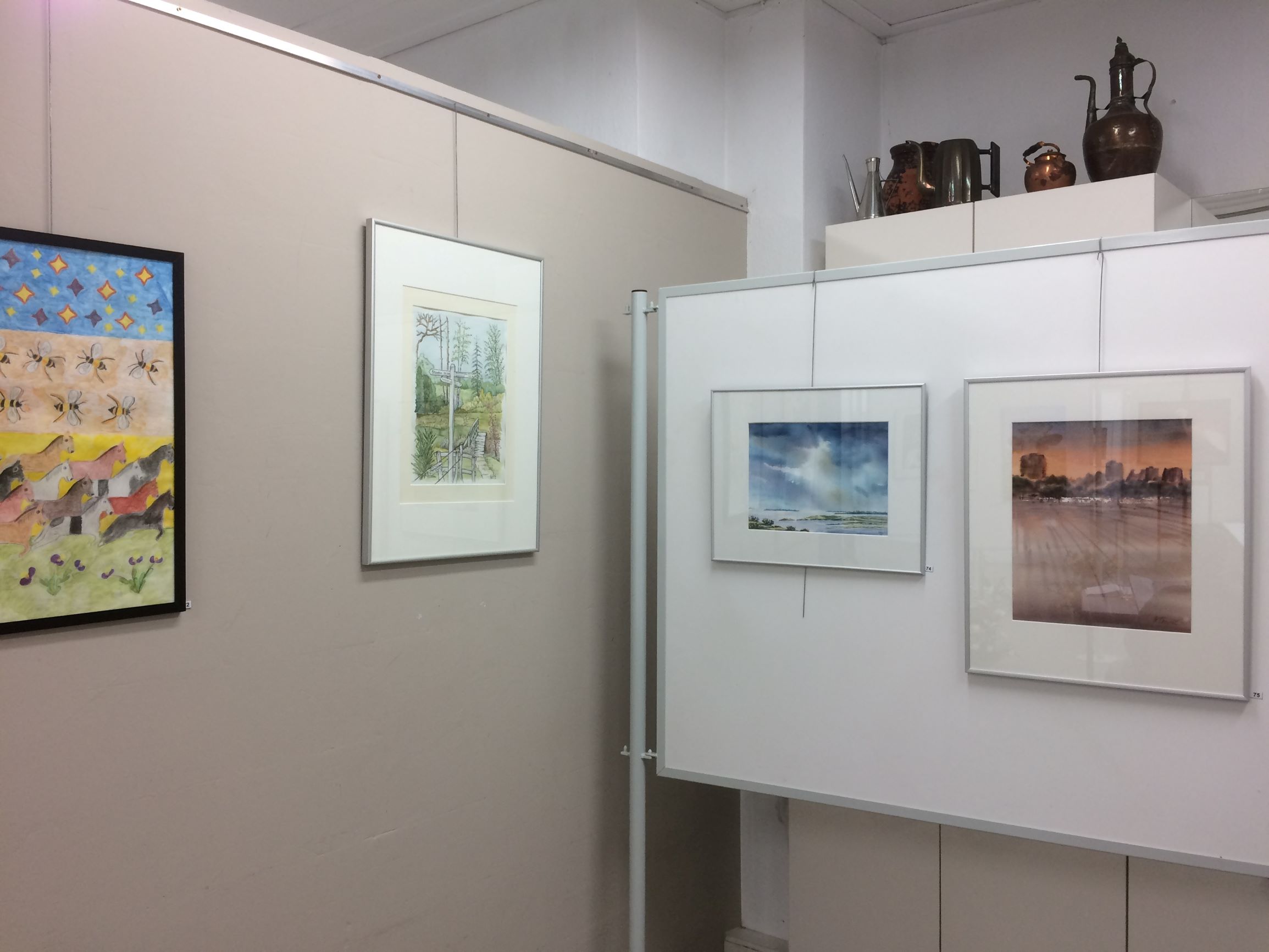 Expositie van vereniging voor schilderen, tekenen en aquarelleren Het Gelders Palet in Wageningen 2019