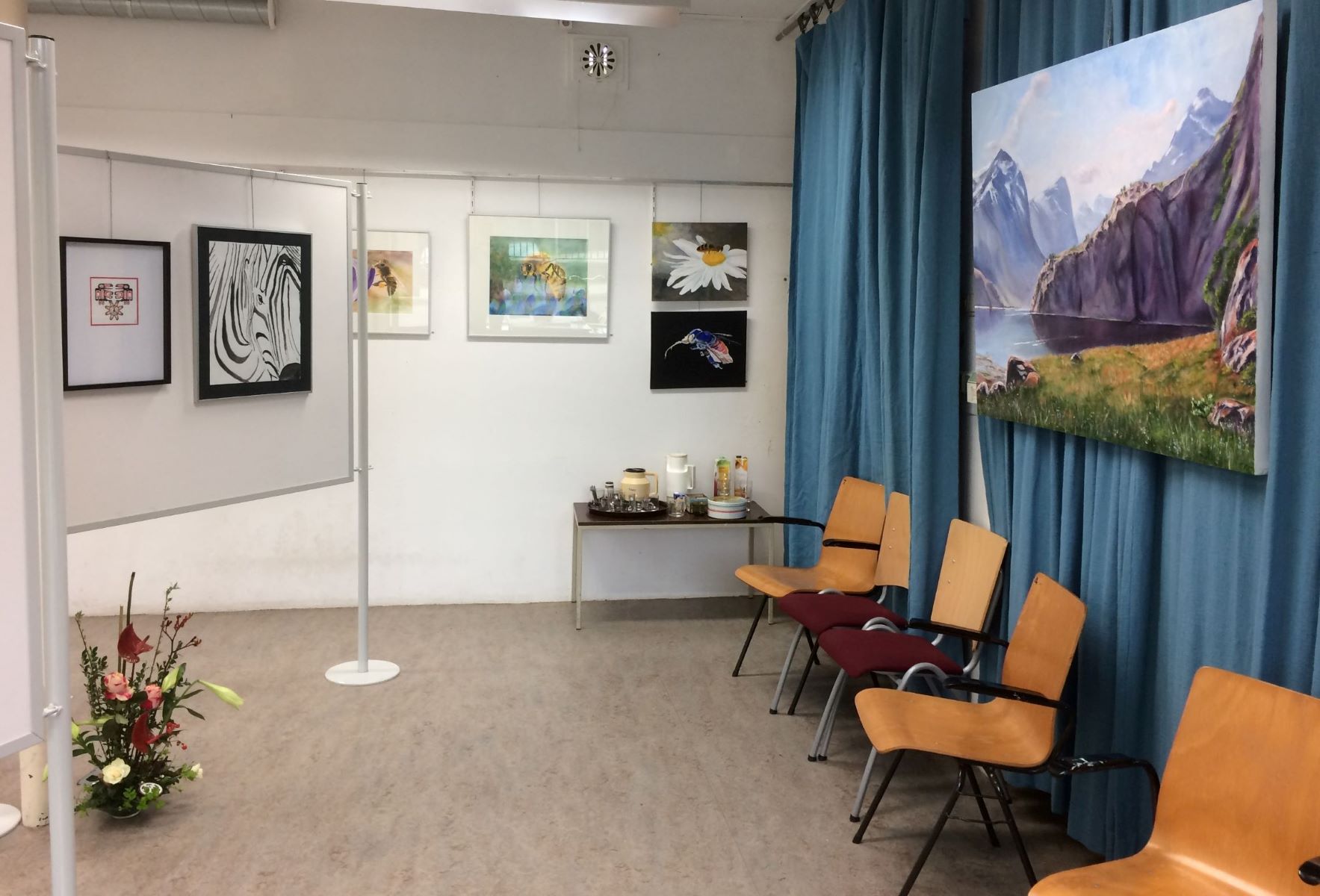 Expositie van vereniging voor schilderen, tekenen en aquarelleren Het Gelders Palet in Wageningen 2019