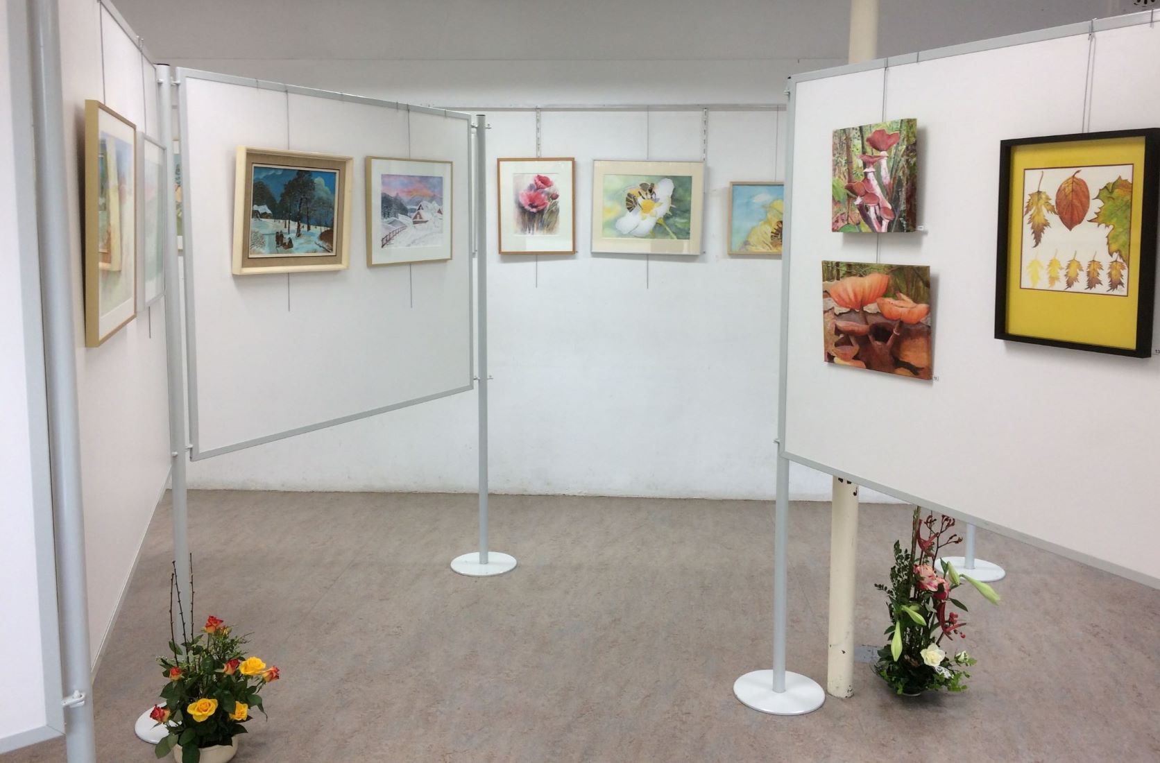 Expositie van vereniging voor schilderen, tekenen en aquarelleren Het Gelders Palet in Wageningen 2019