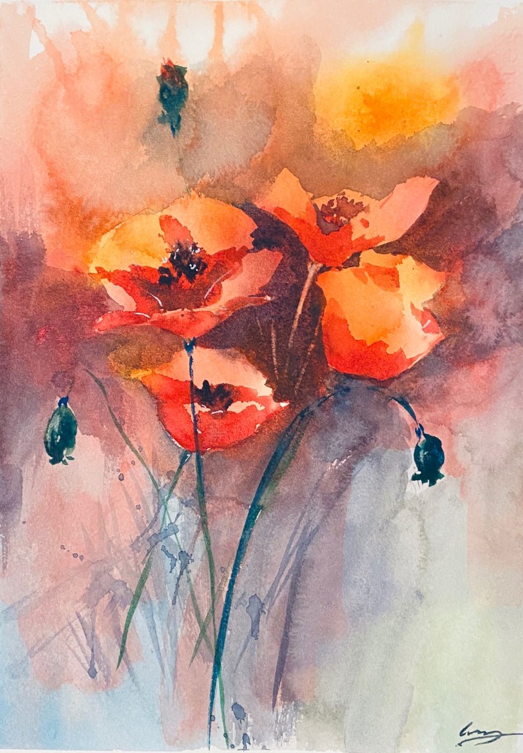 Lu Zhang-Poppy-watercolor