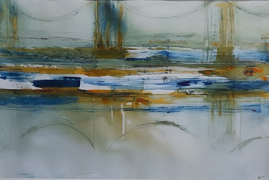 Angelique van Leerdam-A bridge to be fair-aquarel