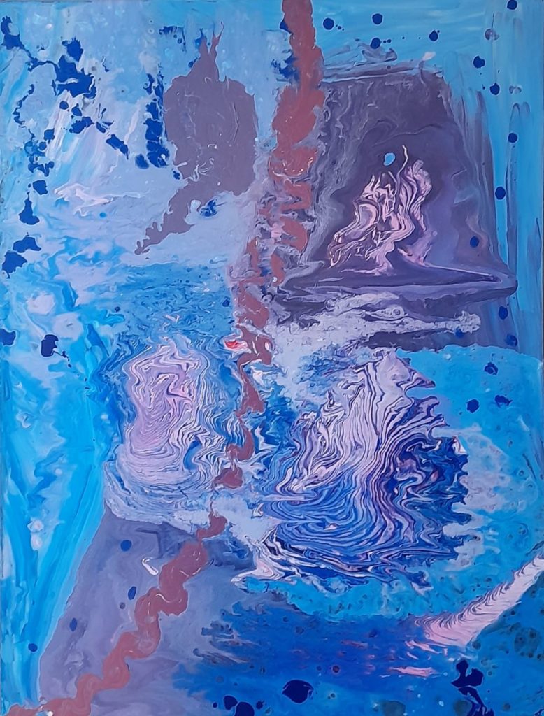 Angelique van Leerdam-Life line-acryl pouring