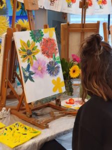 workshop bloemen schilderen van Het Gelders Palet in bblthk Wageningen