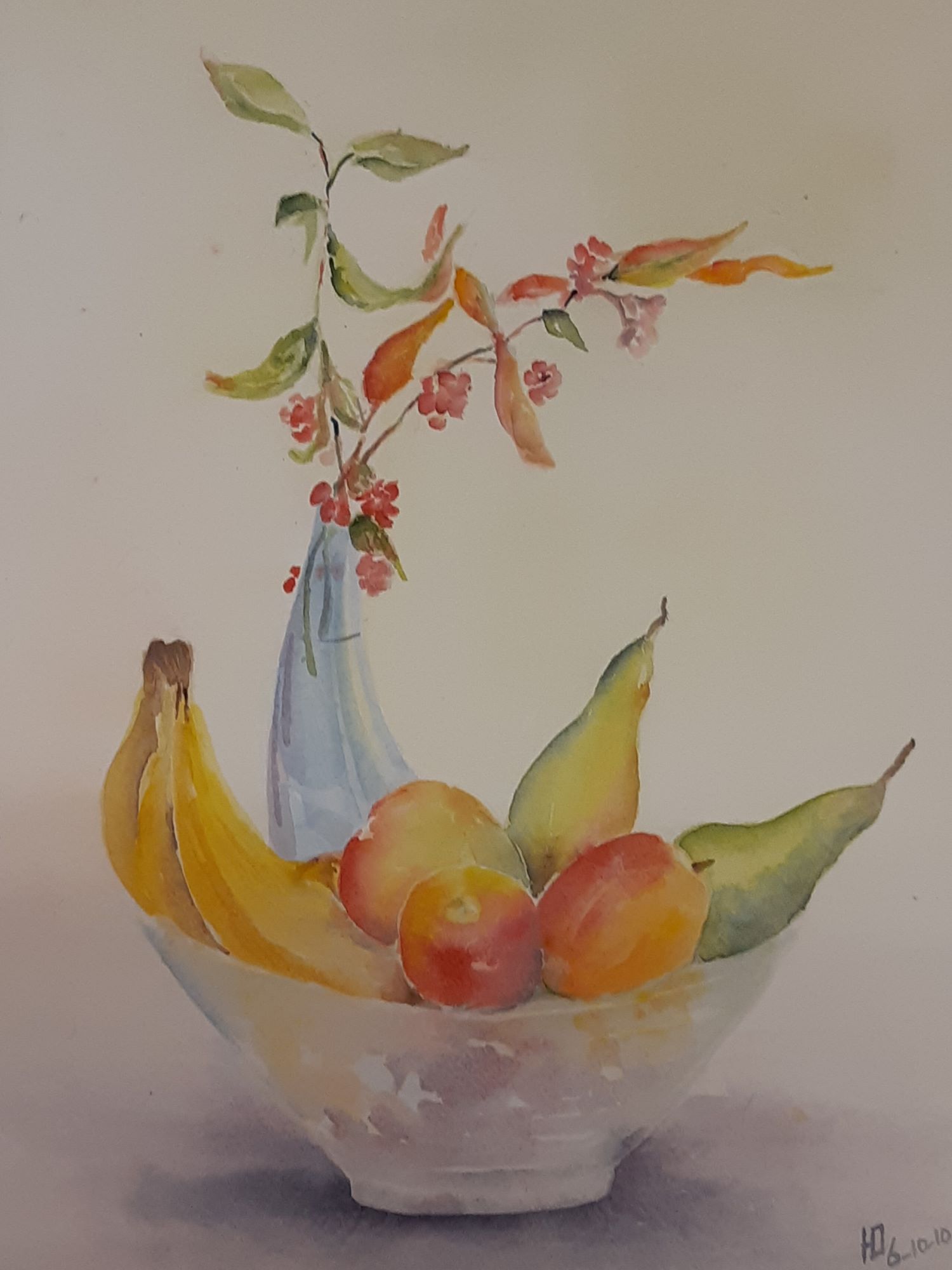 Hannah Degenaar - fruitstilleven - aquarel