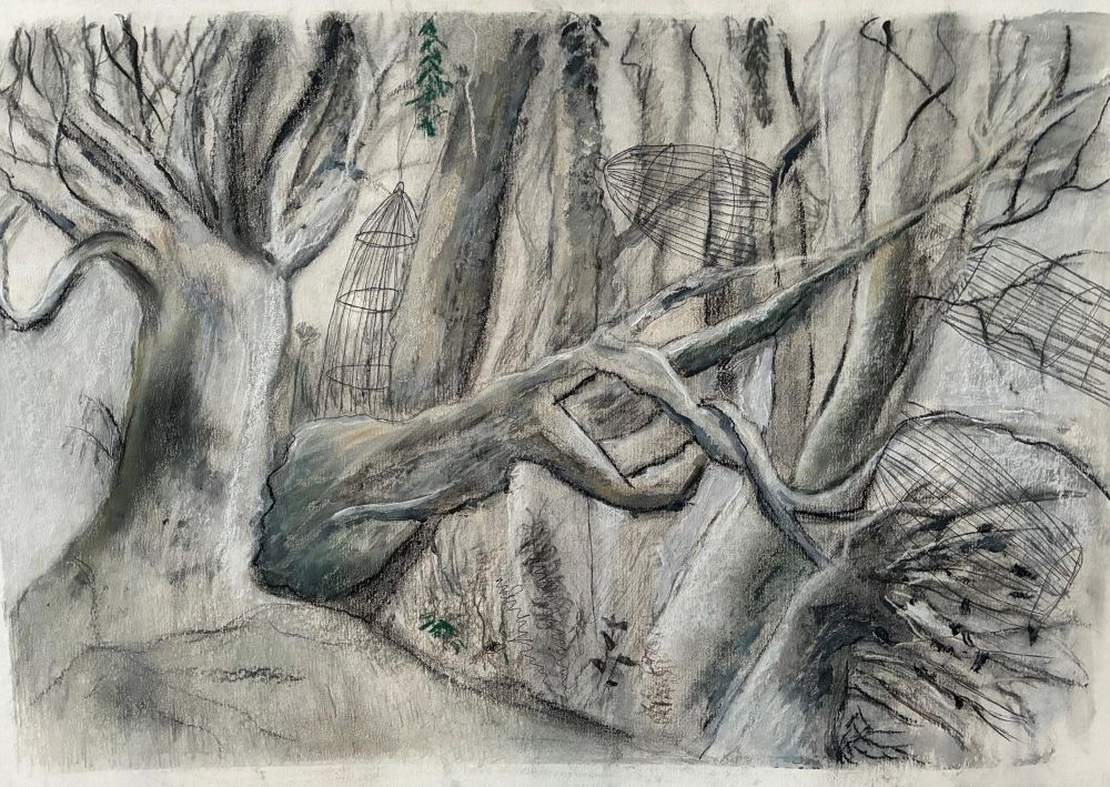 Hennie van der Reep-sprookjesbos-houtskool