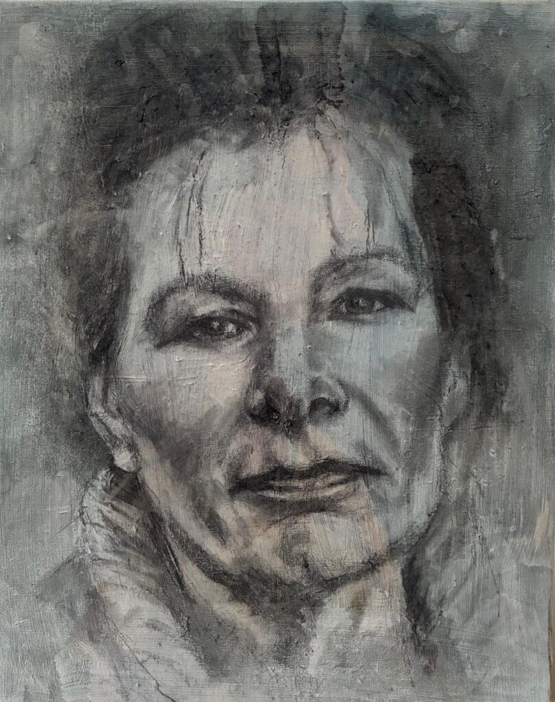 Hennie van der Reep-zelfportret-houtskool